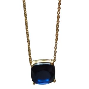 NWOT (#330) kaye Spade Elegant Gold Necklace with Sapphire Blue Pendant